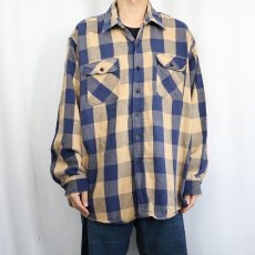 画像2: 80's Prentiss USA製 バッファローチェック柄 ヘビーネルシャツ (2)