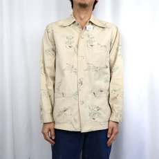 画像2: 40〜50's LION SPORTSWEAR スポーツ柄 コットンシャツ 14-14 1/2 (2)