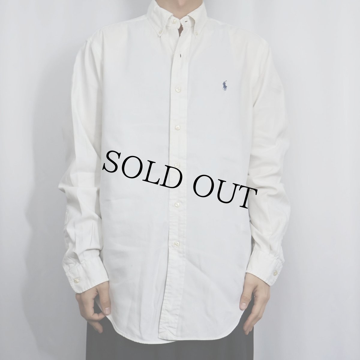 画像2: POLO Ralph Lauren "CLASSIC FIT" コットンボタンダウンシャツ SIZE16 34/35 (2)