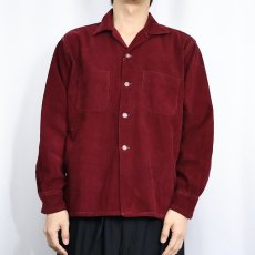 画像2: 60's CORDUROY BY WOODBURY USA製 コーデュロイオープンカラーシャツ L (2)