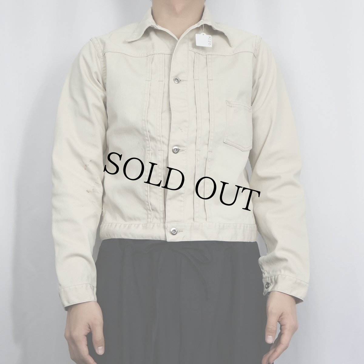 画像2: 〜60's UNKOWN "1st TYPE" コットンピケジャケット (2)