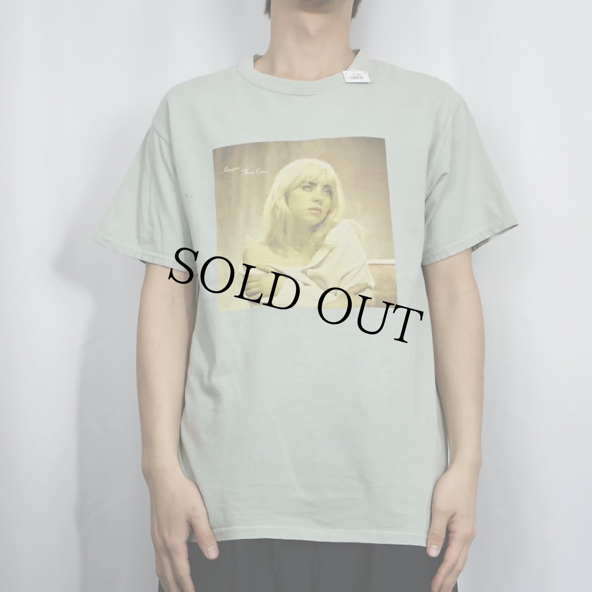 画像2: Billie Eilish "Happier Than Ever" ミュージシャンTシャツ M (2)