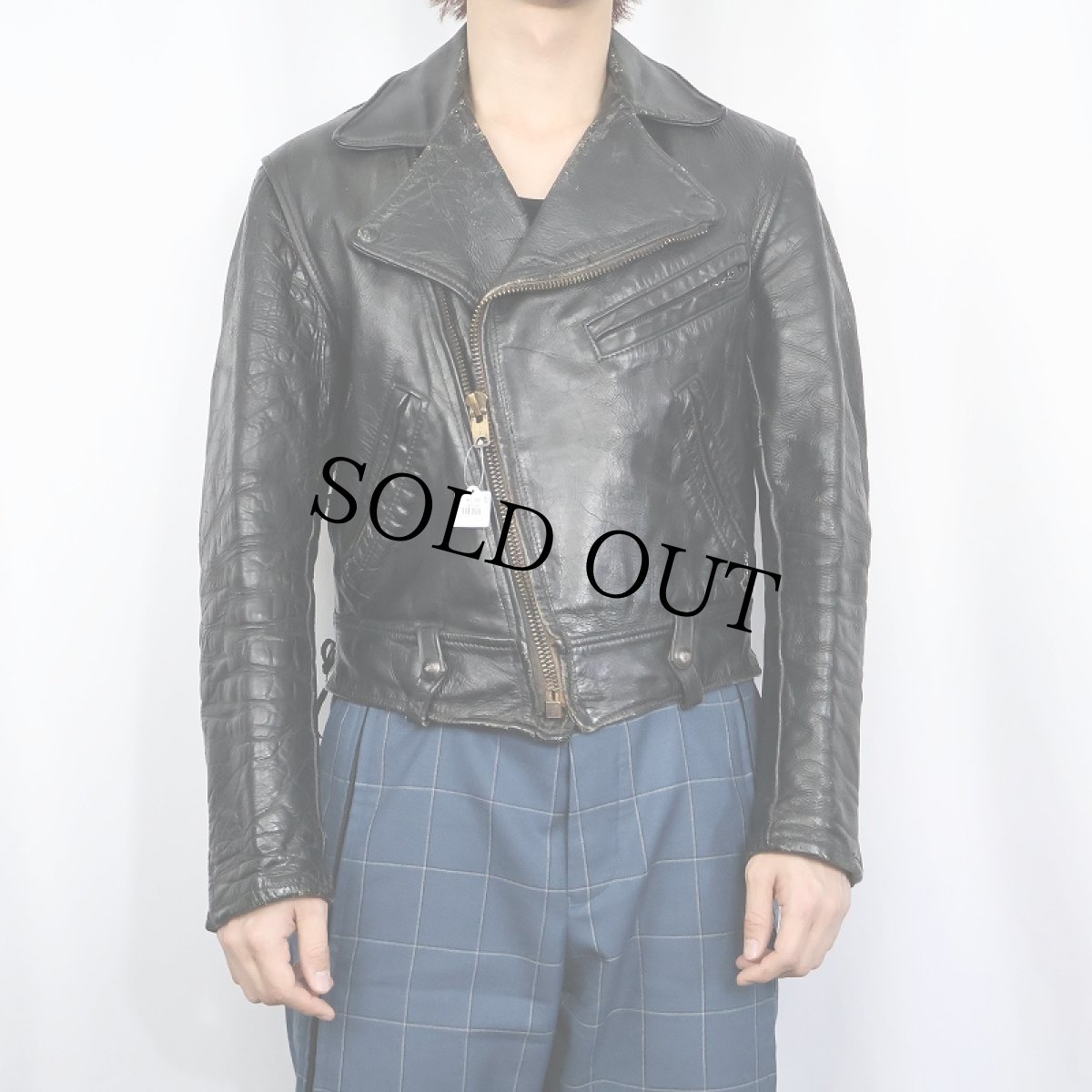 画像2: 70's ダブルライダースジャケット BLACK (2)