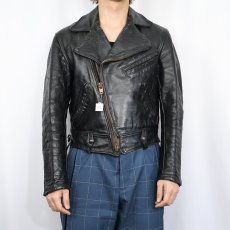 画像2: 70's ダブルライダースジャケット BLACK (2)