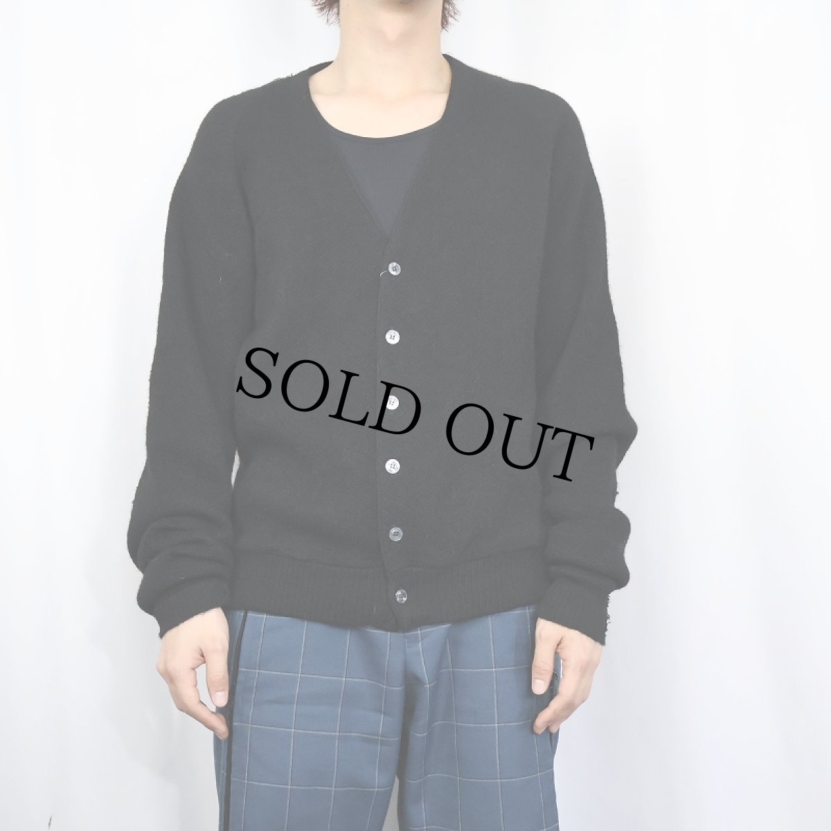 画像2: 60's ARENA アルパカニットカーディガン BLACK L (2)