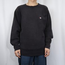 画像2: 80's Champion REVERSE WEAVE トリコタグ USA製 目付きスウェット BLACK L (2)
