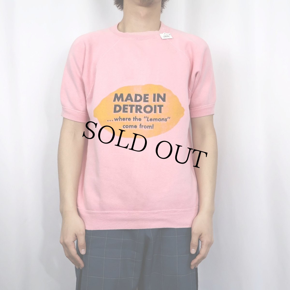 画像2: 60's "MADE IN DETROIT..." プリント半袖スウェット (2)