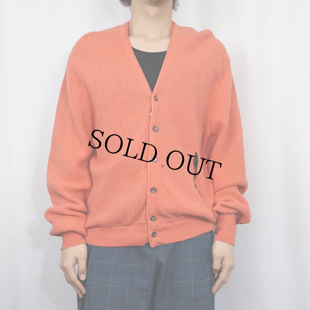 画像2: 60〜70's Arnold Palmer USA製 アルパカ×ウール ニットカーディガン L (2)