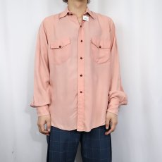 画像2: 40's Caliente マチ付き レーヨンシャツ (2)