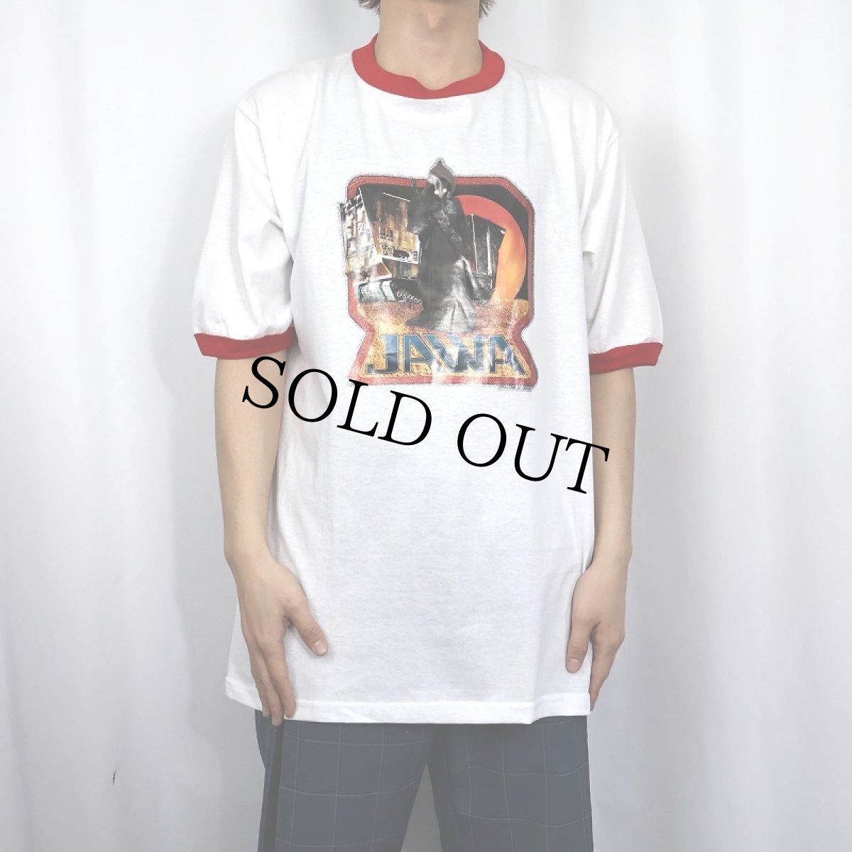 画像2: 90's STAR WARS USA製 "JAWA" キャラクタープリントリンガーTシャツ DEADSTOCK XL (2)