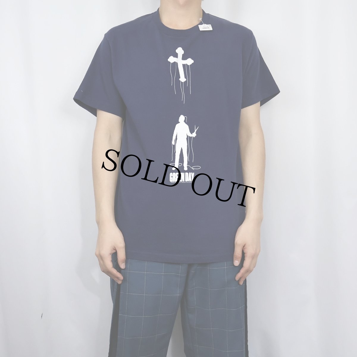 画像2: 2000's GREEN DAY パンクロックバンドTシャツ NAVY M (2)