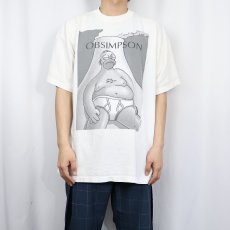 画像2: 90's THE SIMPSONS USA製 "OBSIMPSON" キャラクターパロディプリントTシャツ XL (2)
