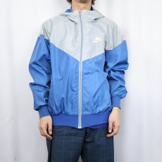画像2: 80's NIKE 紺タグ 切り替えデザイン ナイロンジャケット XL (2)