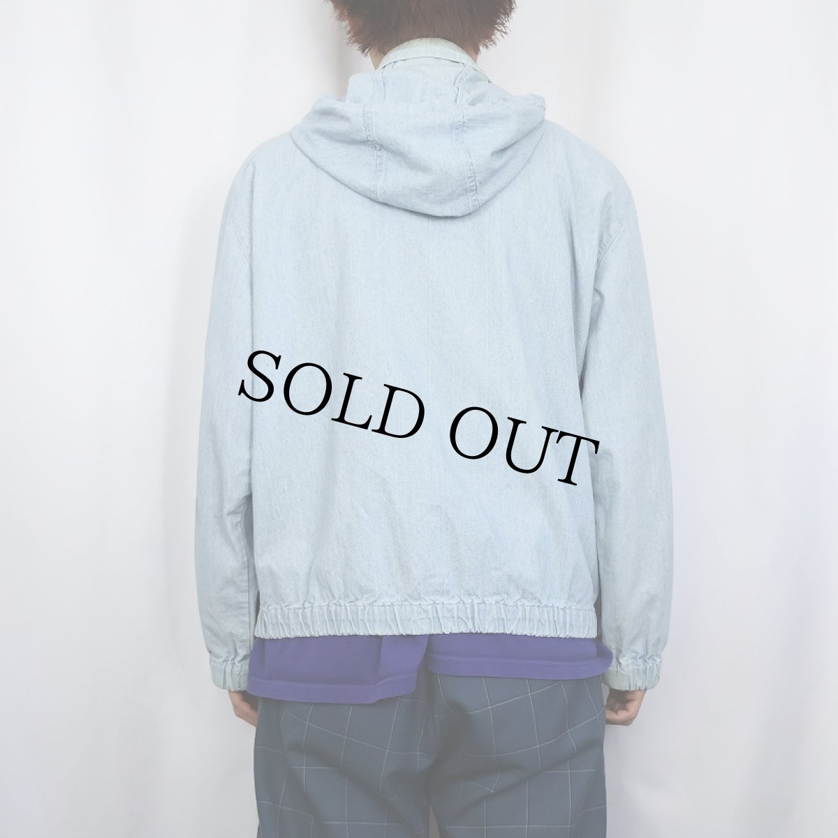 画像3: 90's Ralph Lauren デタッチャブルフード シャンブレースイングトップ L (3)