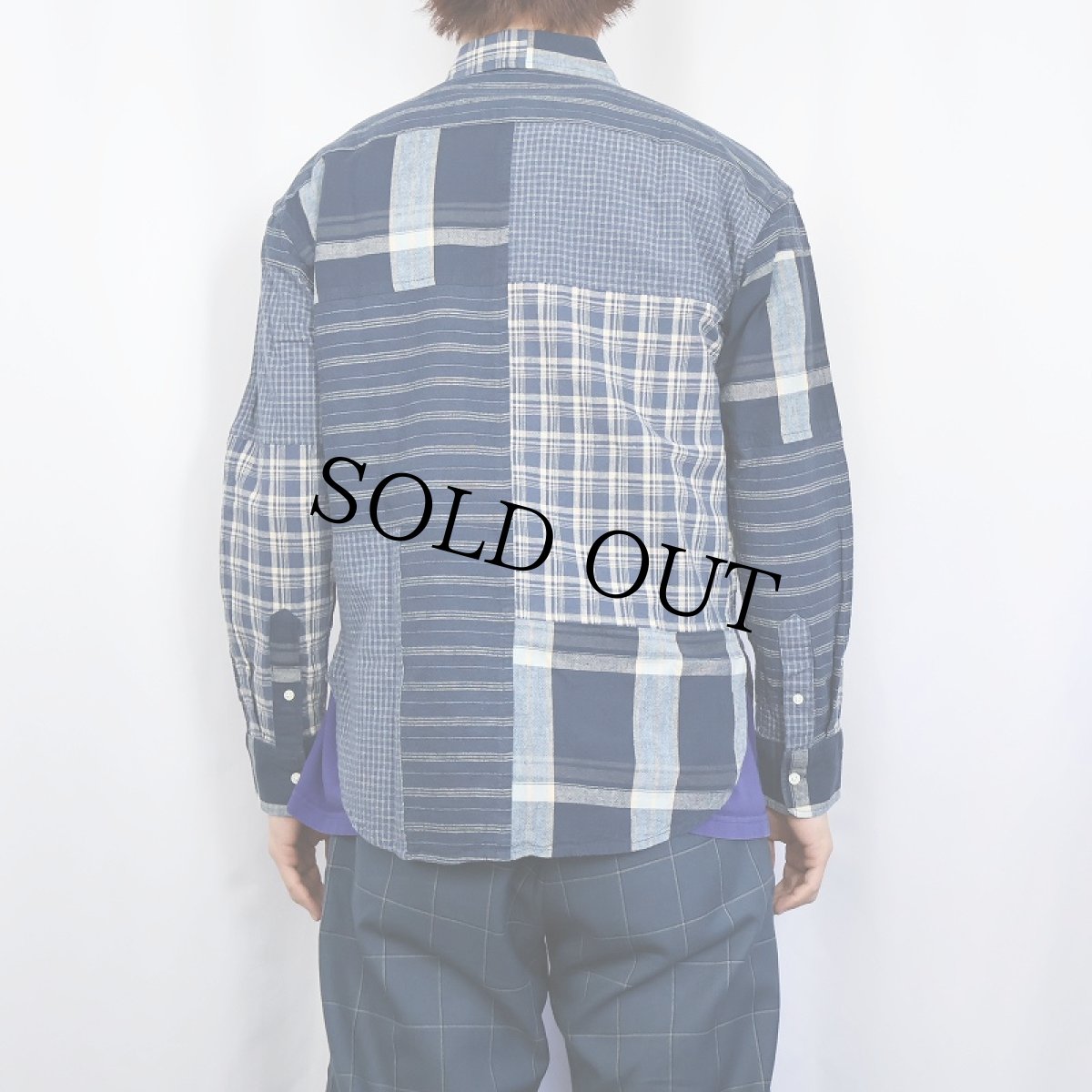 画像3: LAUREN RALPH LAUREN BLACK LABEL パッチワークシャツ M (3)