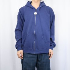 画像2: 90's Lee スウェットジップパーカー NAVY XL (2)