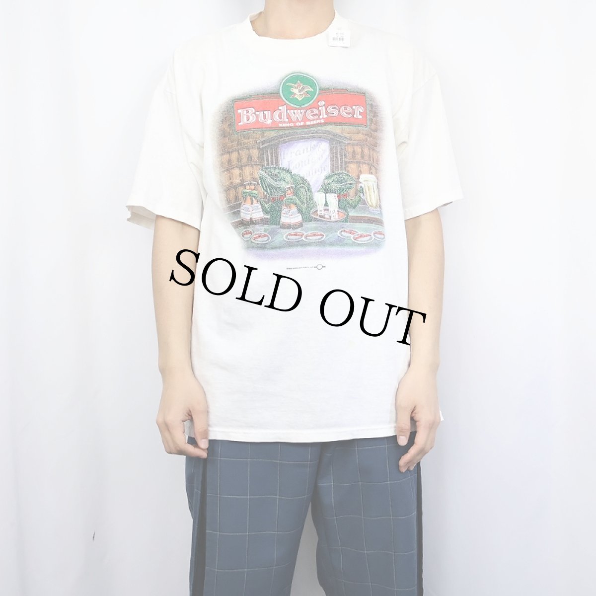 画像2: 90's Budwiser ビールメーカーイラストプリントTシャツ L (2)