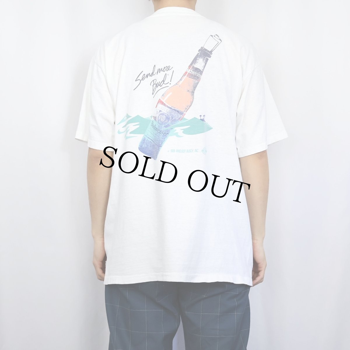 画像4: 80's Budwiser "STRNDED..." ビールメーカーイラストプリントTシャツ (4)