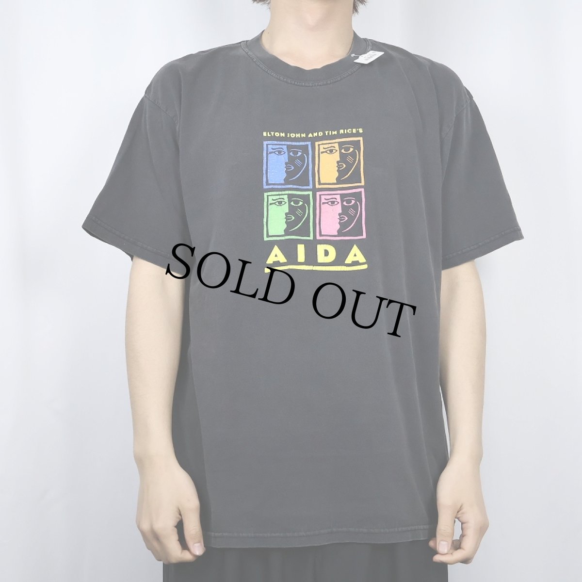 画像2: 【SALE】 2000's ELTON JOHN AND TIM RICE'S AIDA ミュージカルTシャツ BLACK (2)