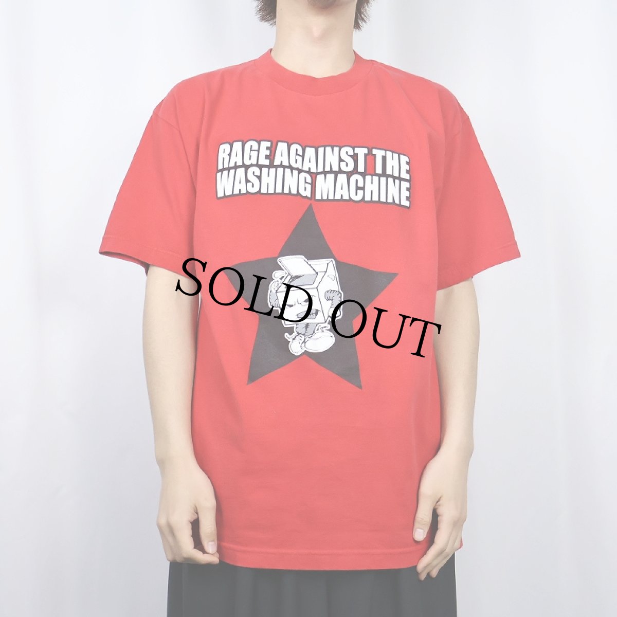 画像2: 90's "RAGE AGAINST THE WASHING MACHINE" ロックバンドパロディTシャツ L (2)