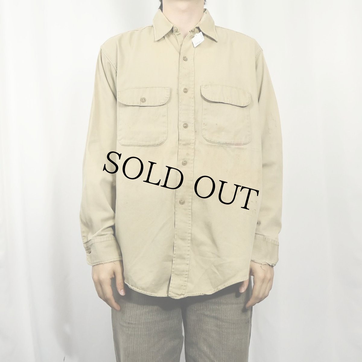 画像2: 〜50's コットンツイルワークシャツ (2)