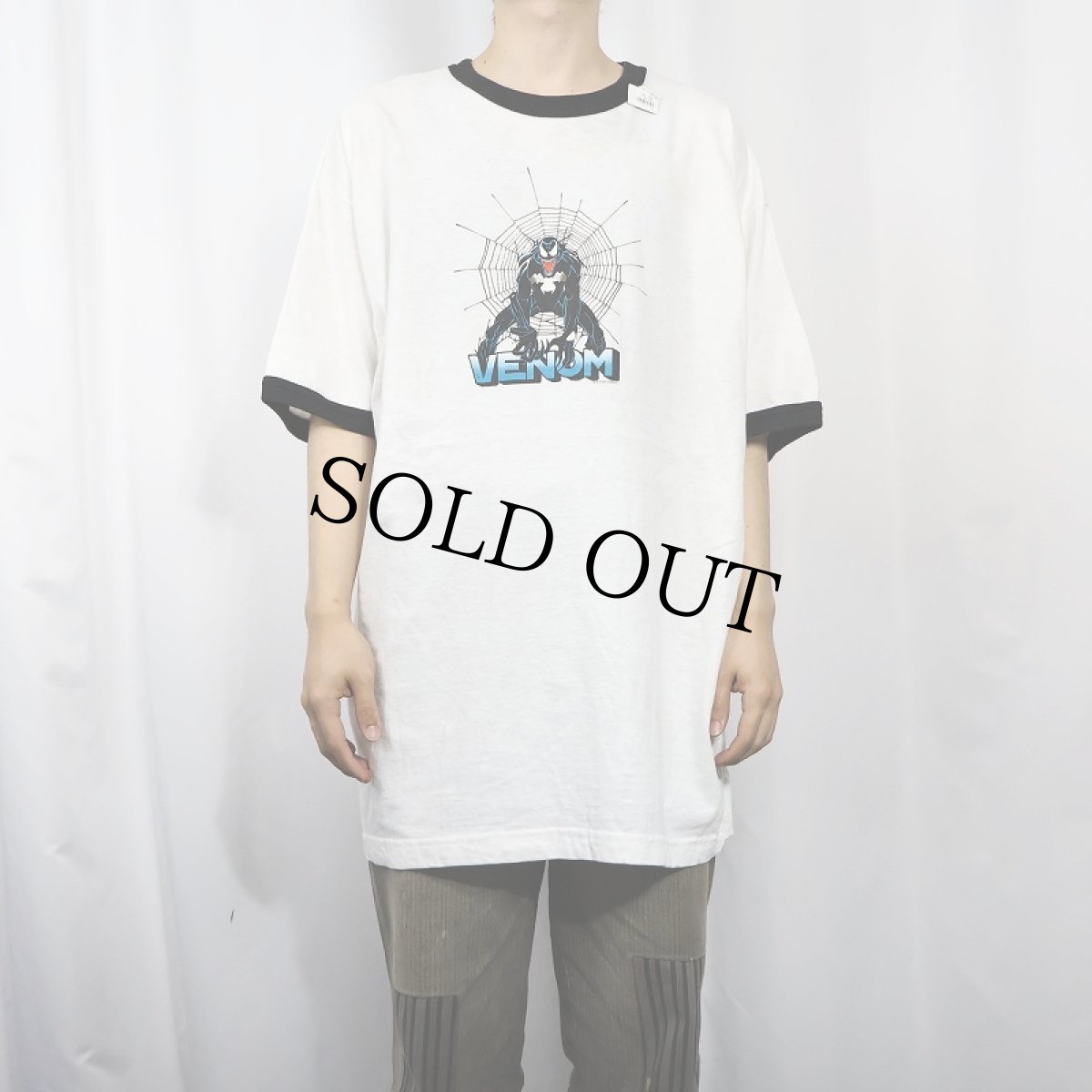 画像2: 2001 MARVEL VENOM キャラクタープリント リンガーTシャツ (2)