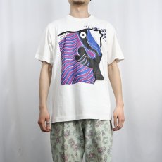 画像2: 90's USA製 魚イラストプリントTシャツ L (2)