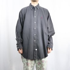 画像2: Ralph Lauren コットンボタンダウンシャツ BLACK L (2)