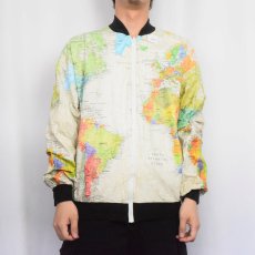 画像2: 80's WEARIN THE WORLD マップ柄 ペーパージャケット L (2)