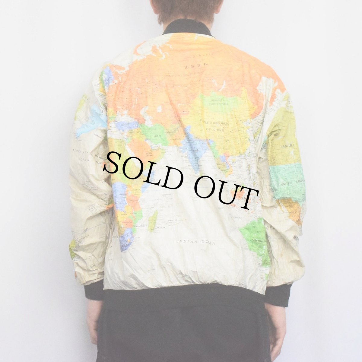 画像3: 80's WEARIN THE WORLD マップ柄 ペーパージャケット L (3)