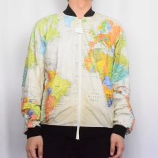 画像2: 80's WEARIN THE WORLD マップ柄 ペーパージャケット M (2)