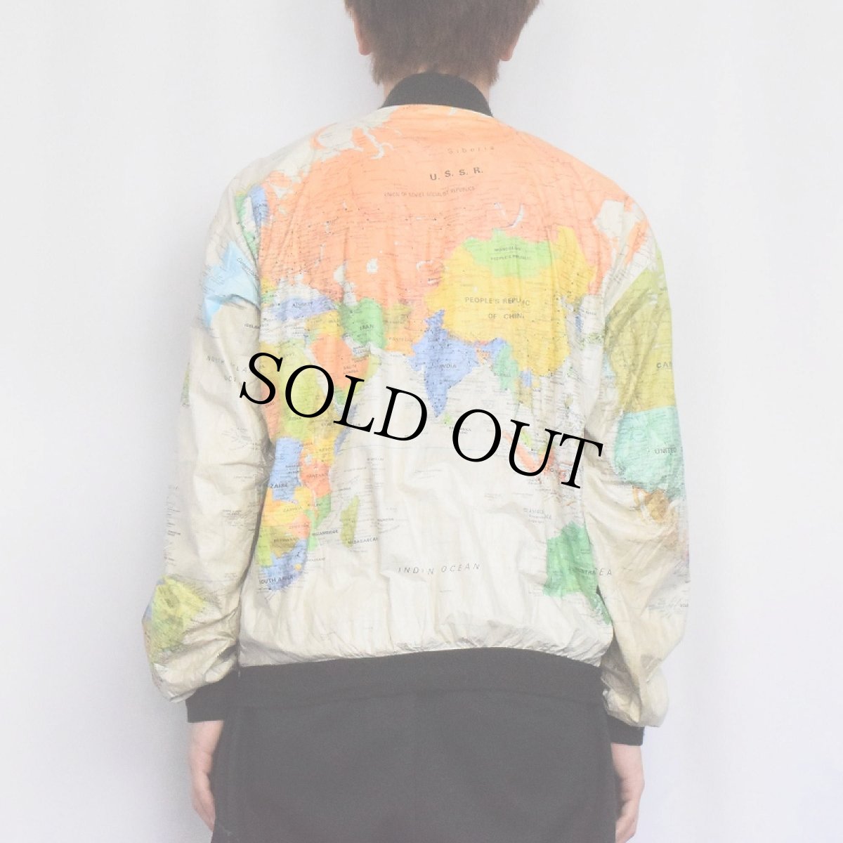 画像3: 80's WEARIN THE WORLD マップ柄 ペーパージャケット M (3)