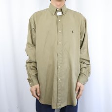 画像2: Ralph Lauren "BLAKE" シルク×リネン ボタンダウンシャツ M (2)