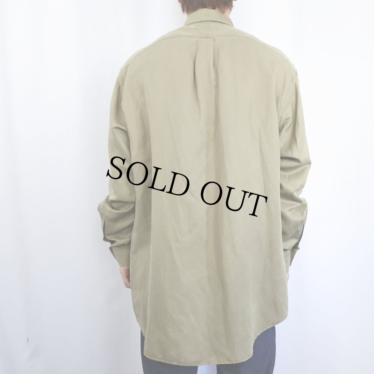 画像3: Ralph Lauren "BLAKE" シルク×リネン ボタンダウンシャツ M (3)