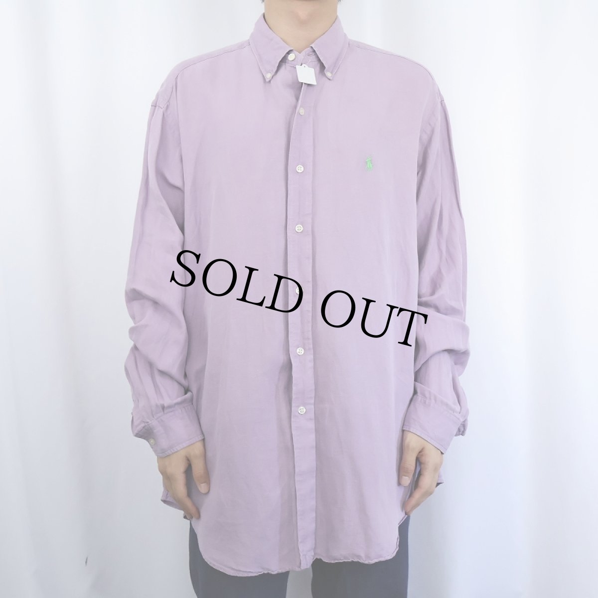 画像2: Ralph Lauren "CLASSIC FIT" リネン×シルク ボタンダウンシャツ XL (2)