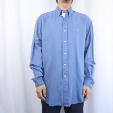 画像2: Ralph Lauren "BLAKE" シルク×リネン ボタンダウンシャツ M (2)