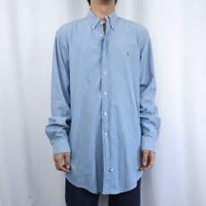 画像2: 90's Ralph Lauren USA製 シャンブレー ボタンダウンシャツ L (2)