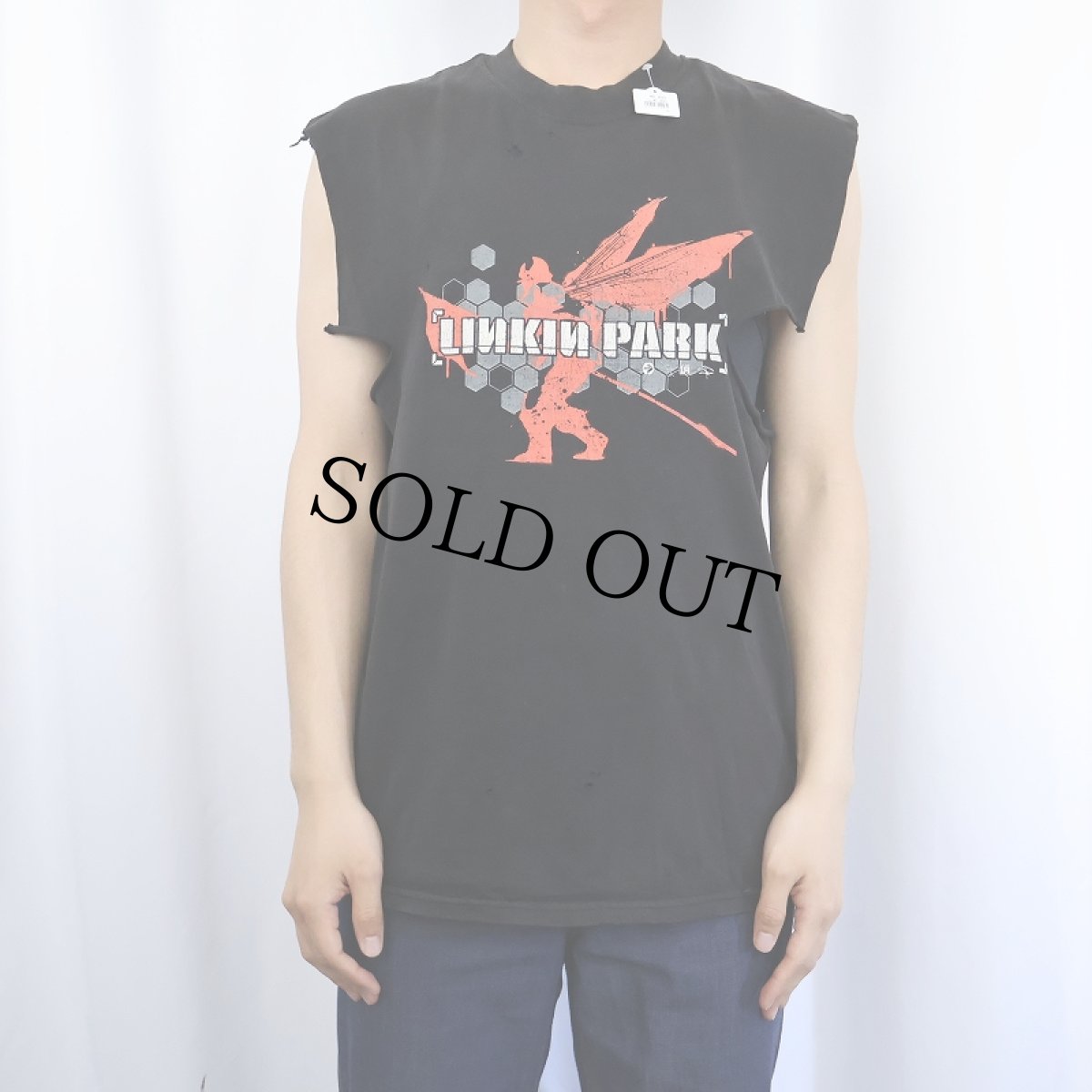 画像3: 2000's LINKIN PARK ロックバンド カットオフTシャツ BLACK M (3)