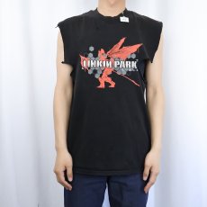 画像3: 2000's LINKIN PARK ロックバンド カットオフTシャツ BLACK M (3)