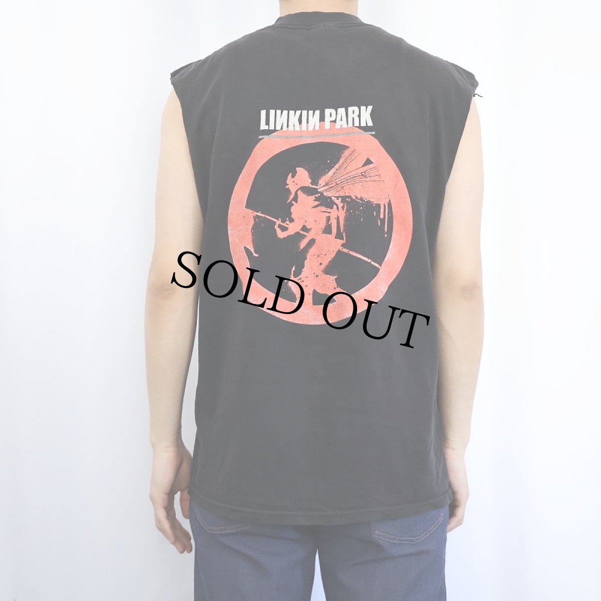 画像4: 2000's LINKIN PARK ロックバンド カットオフTシャツ BLACK M (4)