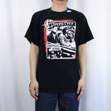 画像3: 90〜2000's MINISTRY "CIVIC DUTY" インダストリアルメタルバンドTシャツ BLACK L (3)
