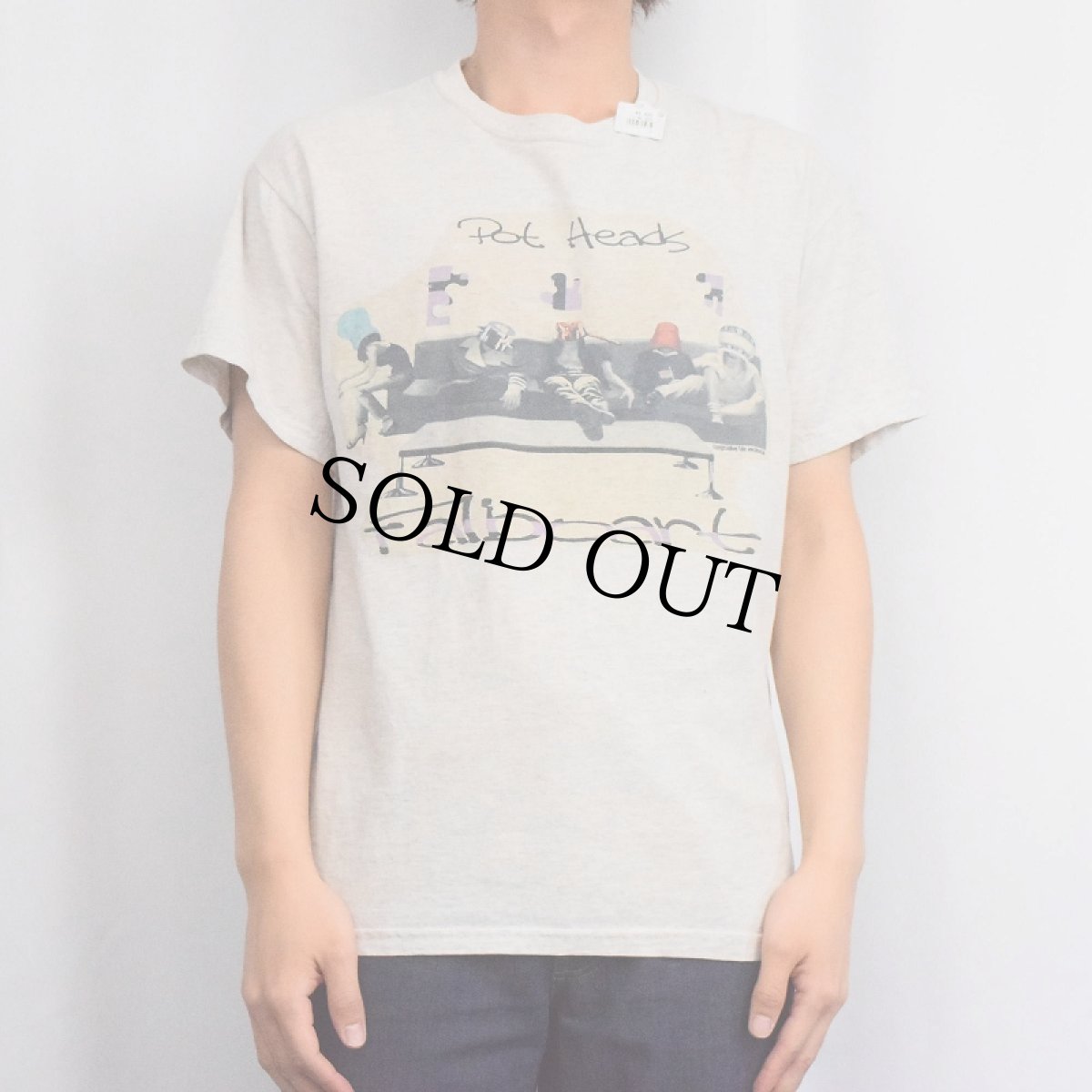 画像2: Anthony Falbo "Pot Heads" アートプリントTシャツ M (2)