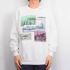 画像2: 80's USA製 "B-17" 爆撃機プリントラグランスウェット (2)