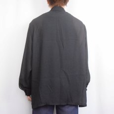 画像3: 80〜90's Lisa Mia USA製 アート柄 ポリエステルシャツ BLACK XL (3)