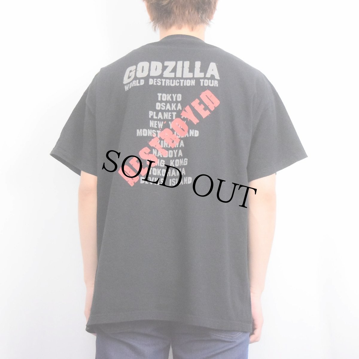画像4: 2000's GODZILLA "WORLD DESTRUCTION TOUR" キャラクタープリントTシャツ BLACK XL (4)