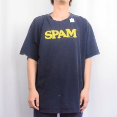 画像2: 2000's SPAM プリントTシャツ NAVY XL (2)