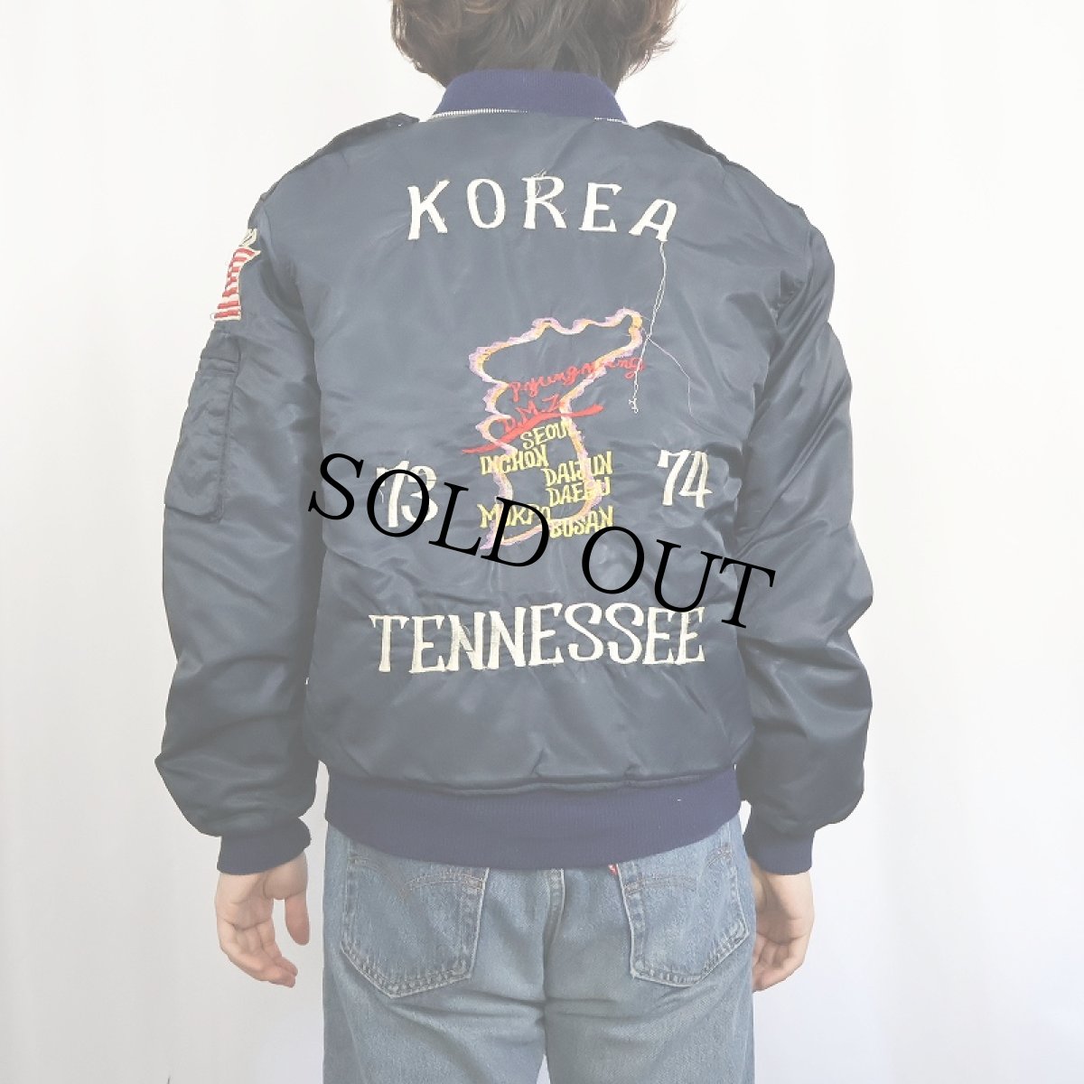 画像4: 70's "KOREA 73-74 TENNESSEE" スーベニアジャケット NAVY (4)