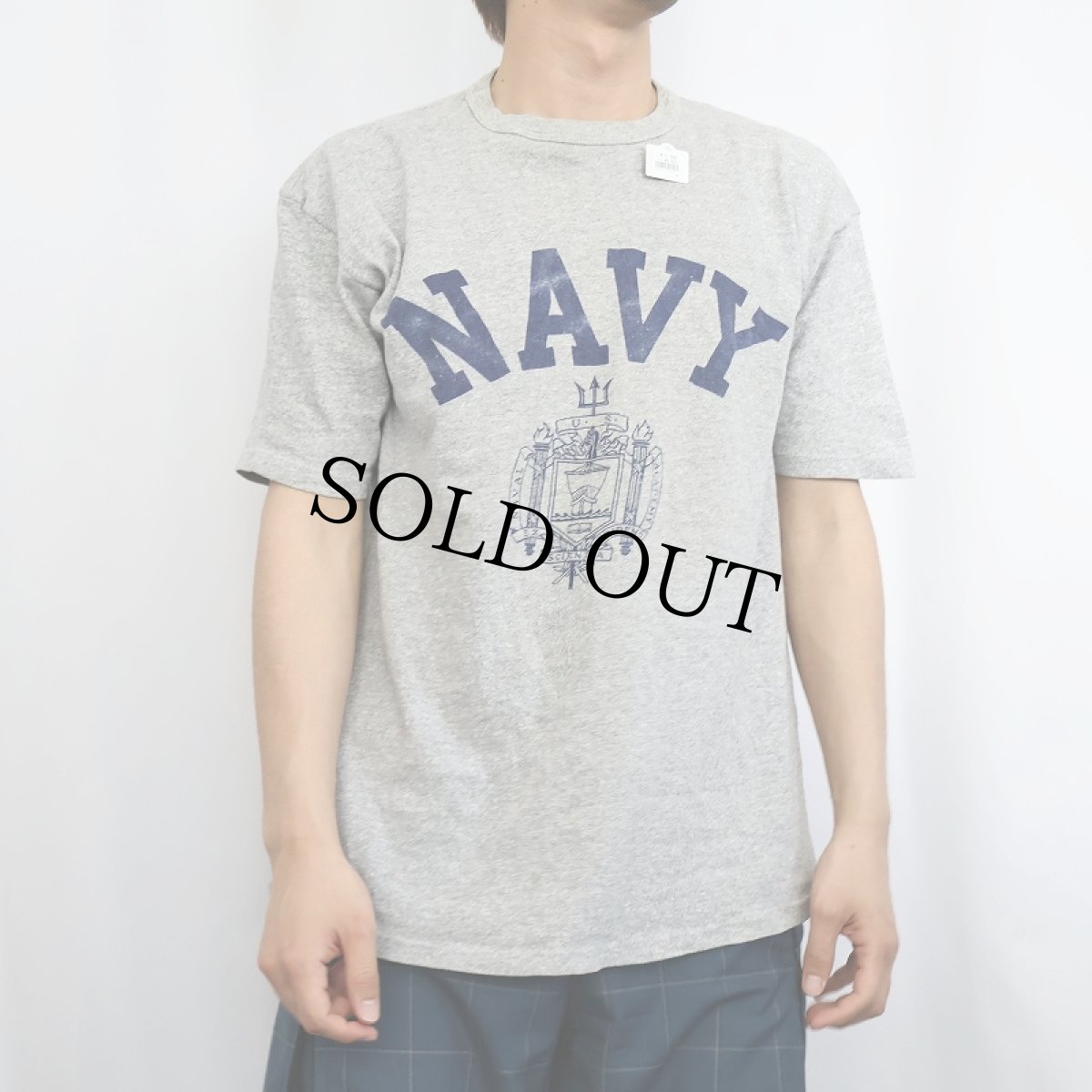 画像2: 〜90's "NAVY" プリントTシャツ (2)