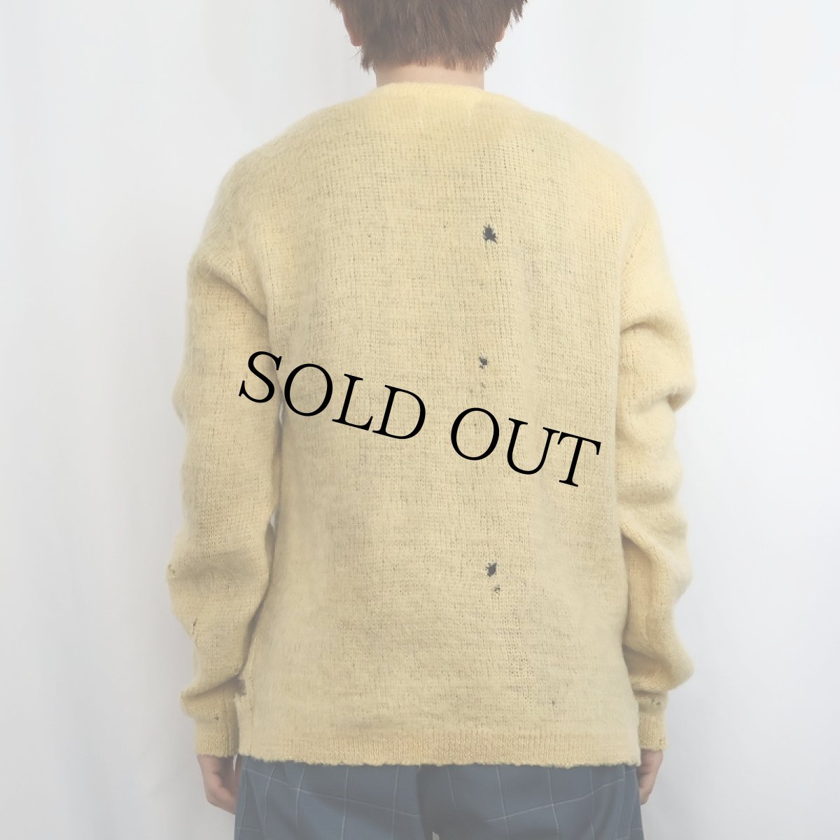 画像3: 60's Archdale SPORTSWEAR ウール×モヘア Vネックニットセーター L (3)