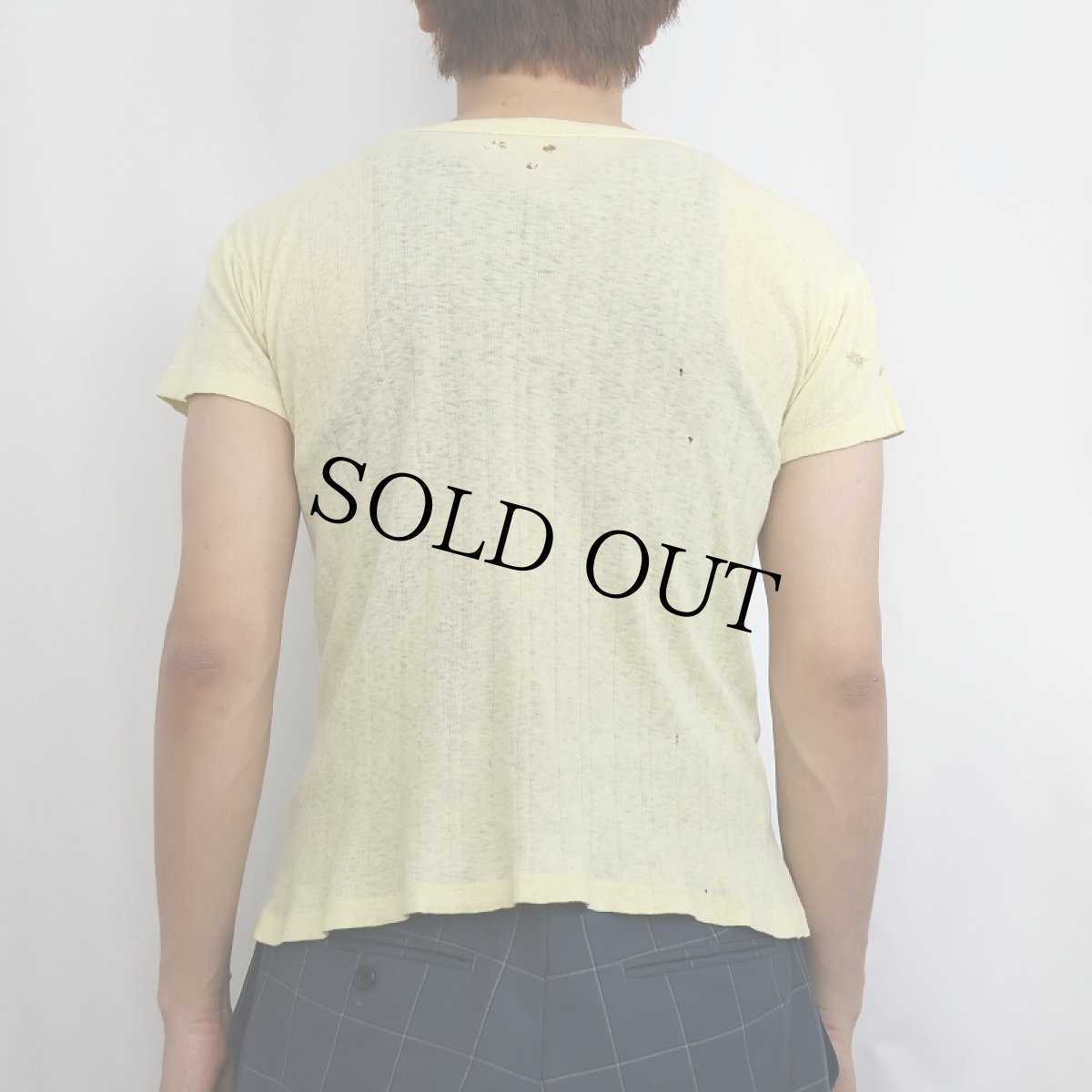 画像3: 40〜50's DIX KNIT "針抜き" ポケットTシャツ S (3)